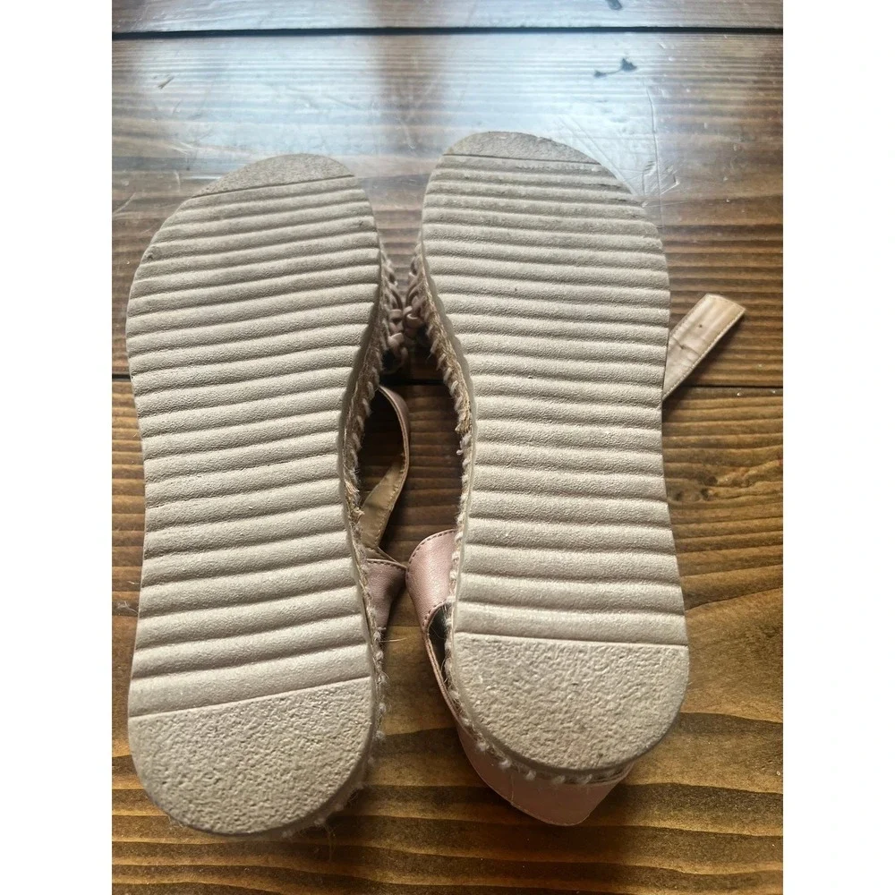 Fiorella Nude Woven Espadrille Platform Sandals Ankle Strap Pink Womens 7.5